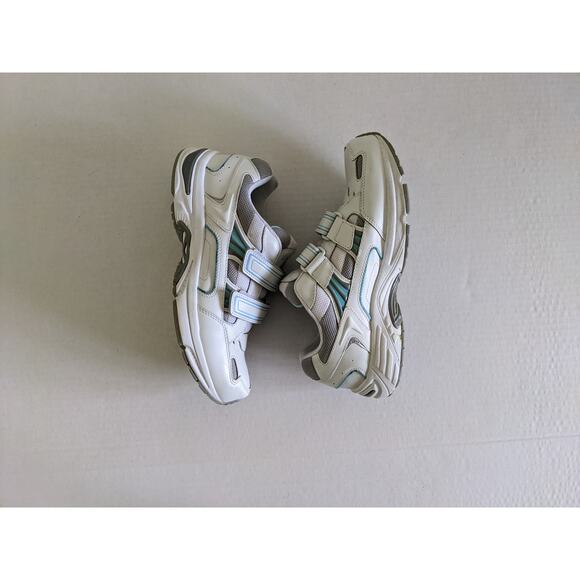 Vionic Tabi Leather Womens 11 Wide Hook & Loop White Blue Walking Sneakers - Picture 3 of 8